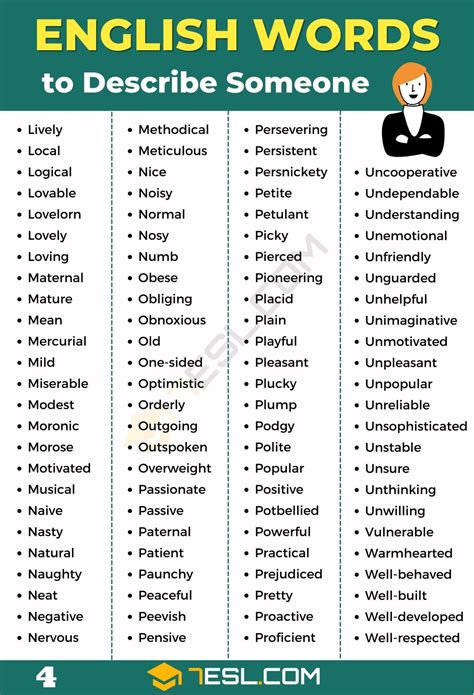 unique words to describe someone.